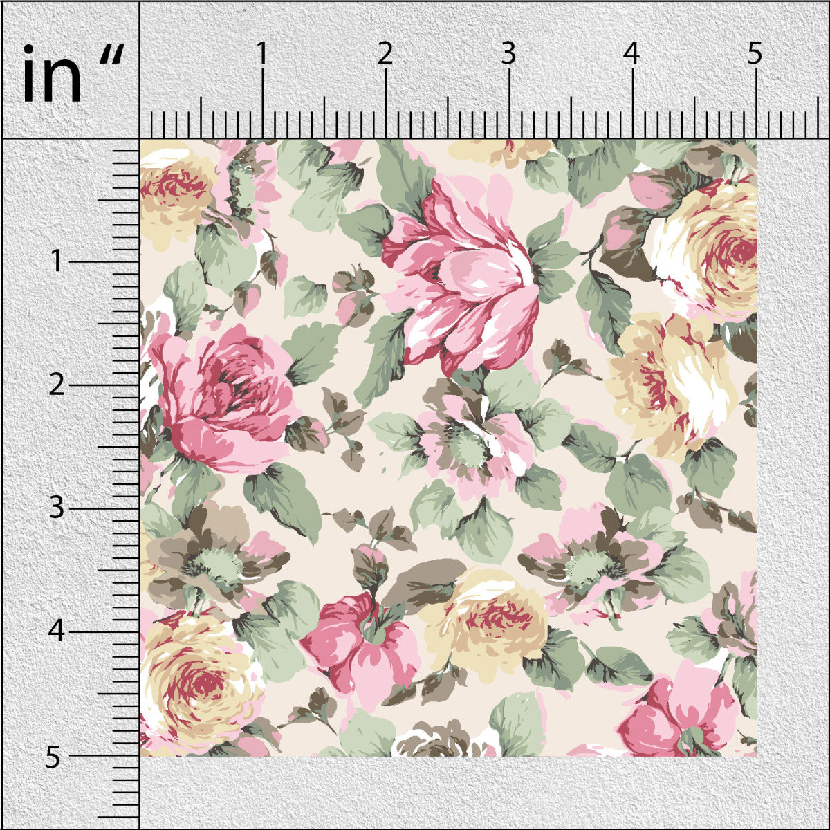 Apple Blossom And Grey Olive Floral Print