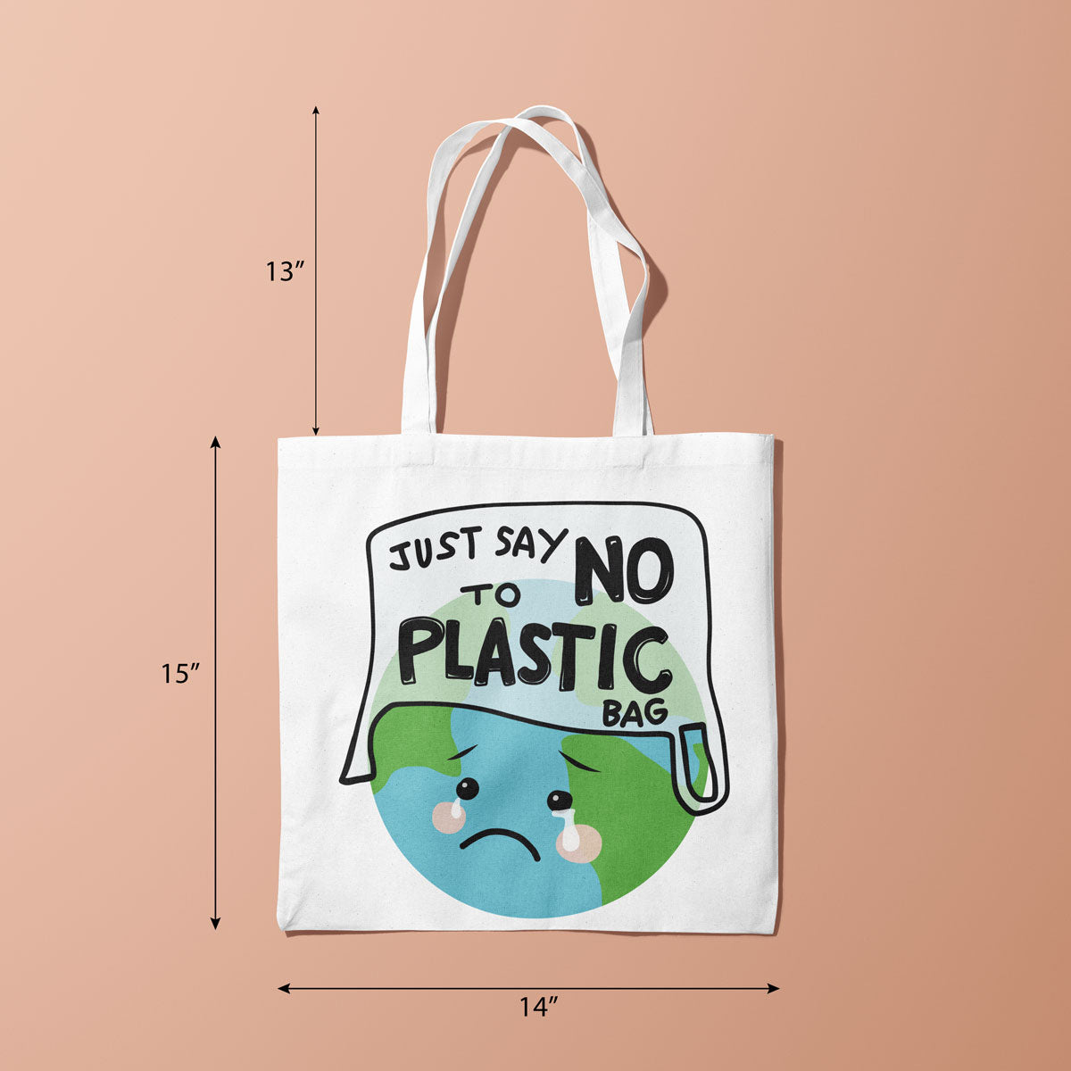 Canvas Just Say Τo No Plastic Bag Color Cotton Seed Tote Bag