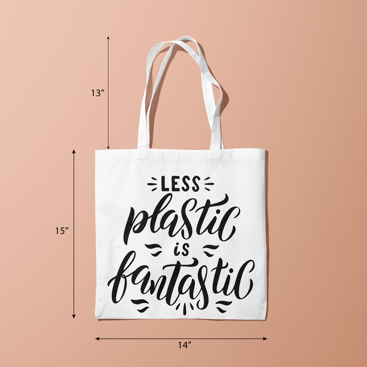 Canvas Less Plastic Is Fantastic Color White Lilac Tote Bag