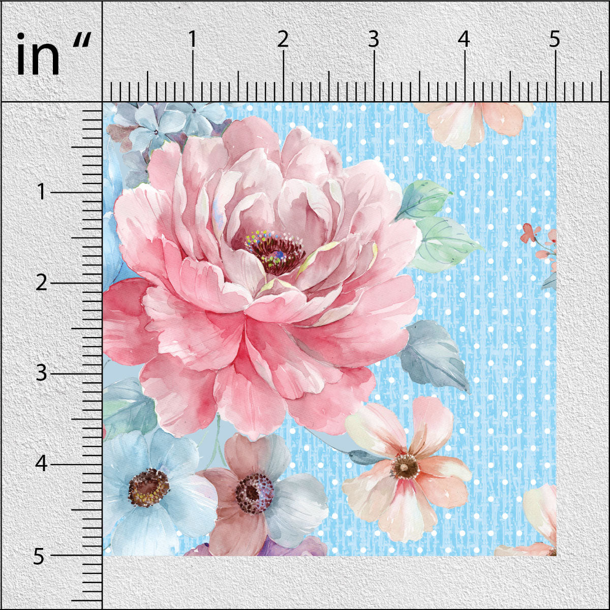 Blue Koi Floral Print