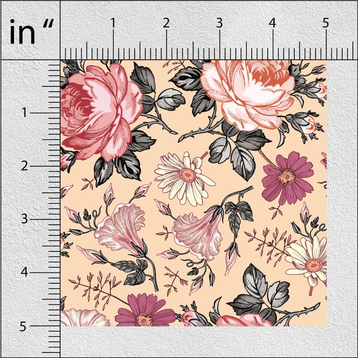 Mountbatten Pink And Pinkish Tan Floral Print