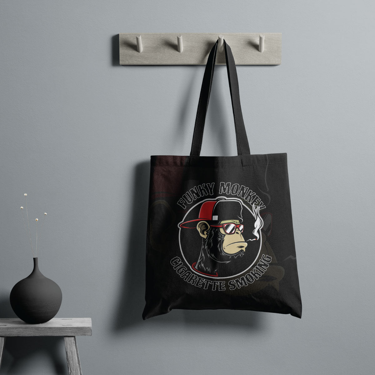 Canvas Monkey Funky Cigarettes Smoking Bag Color Coffee Bean Tote Bag