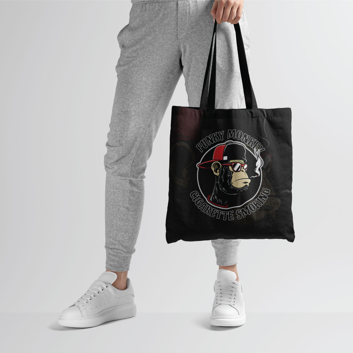 Canvas Monkey Funky Cigarettes Smoking Bag Color Coffee Bean Tote Bag