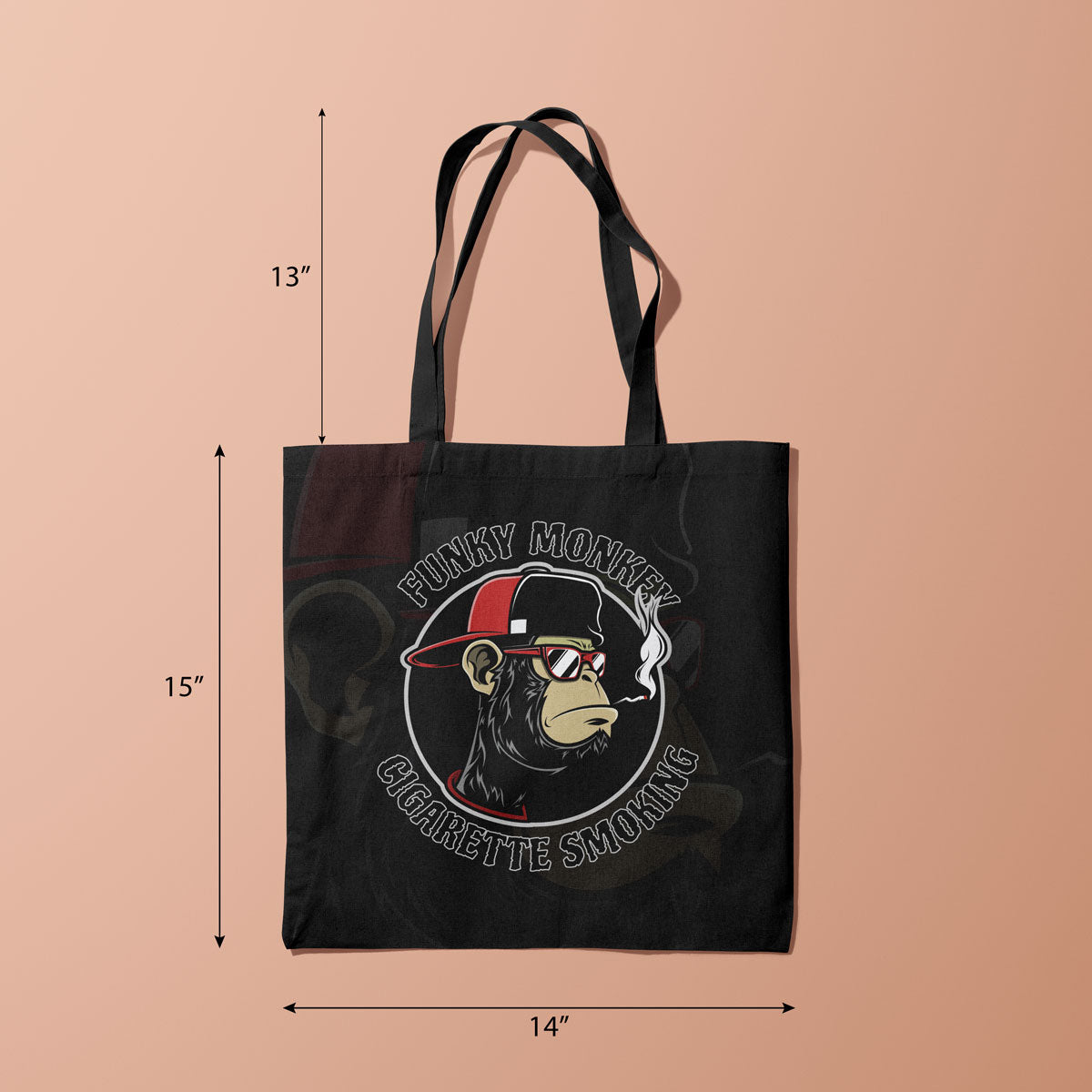 Canvas Monkey Funky Cigarettes Smoking Bag Color Coffee Bean Tote Bag