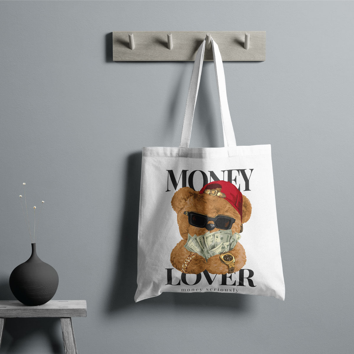 Canvas Monkey Lovers Tote Bag