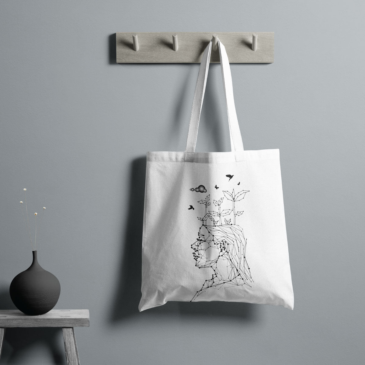 Canvas Color Smoky Black Bag Color Wisp Pink Tote Bag