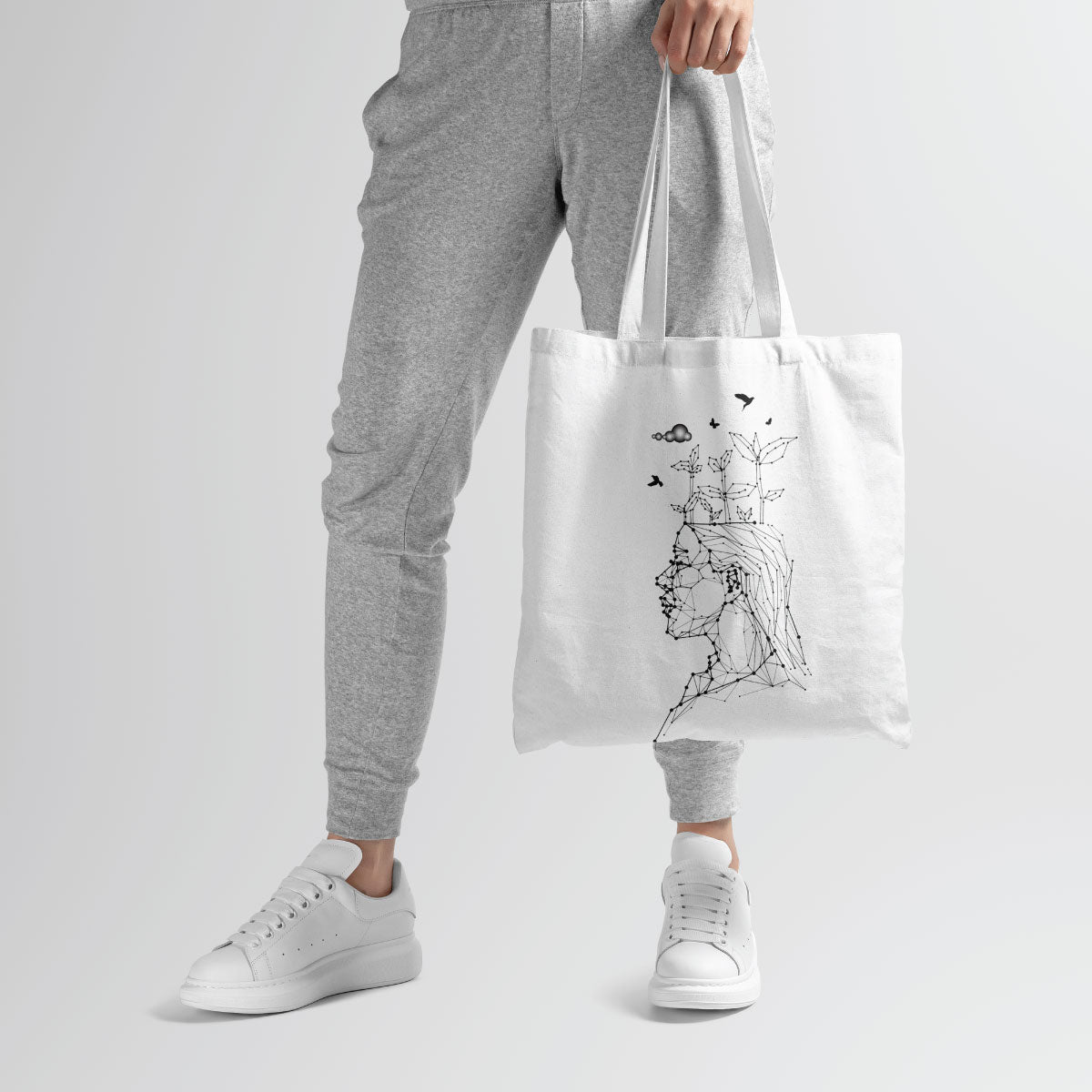 Canvas Color Smoky Black Bag Color Wisp Pink Tote Bag