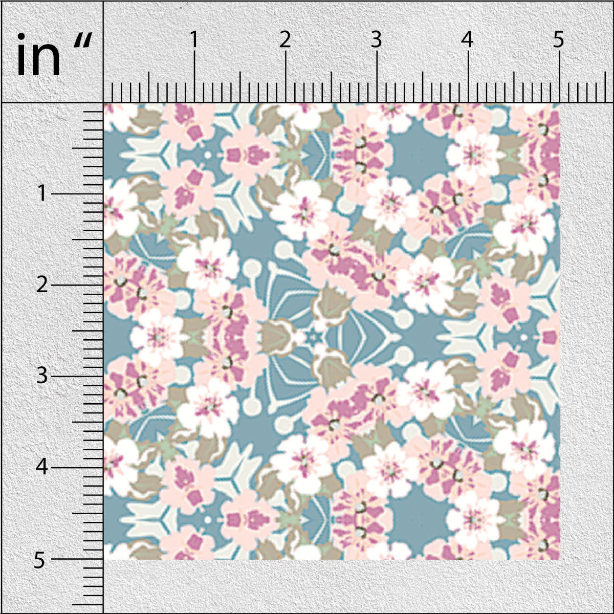 Bluish Cyan Floral Print