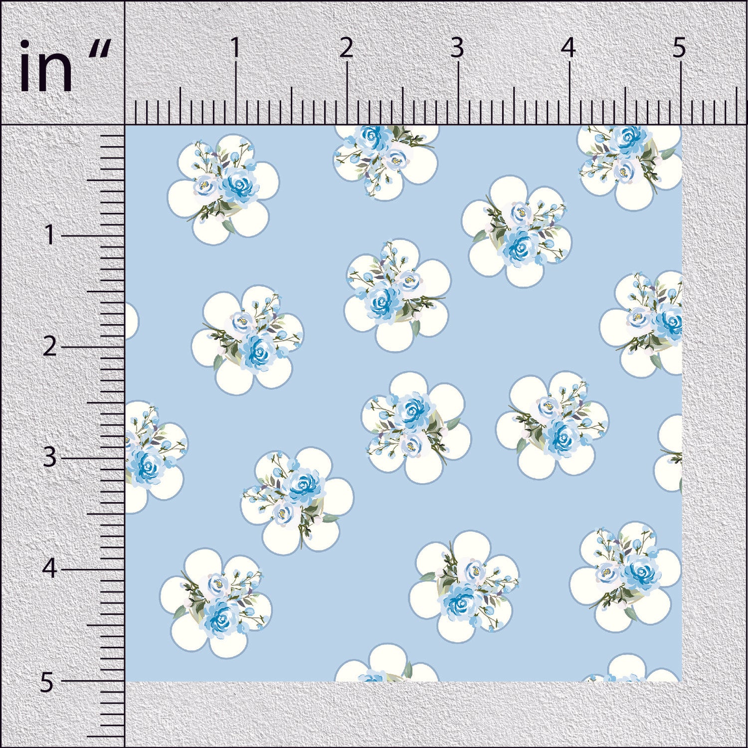Blue Rose Floral Print
