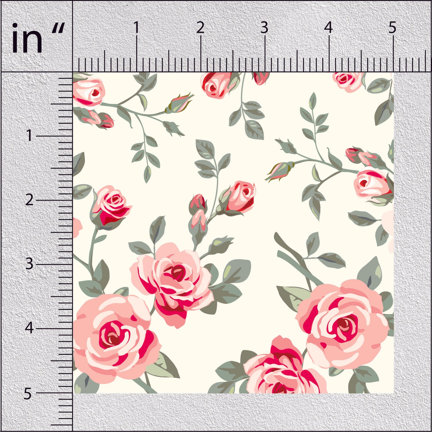 Light Red Rose Floral Print