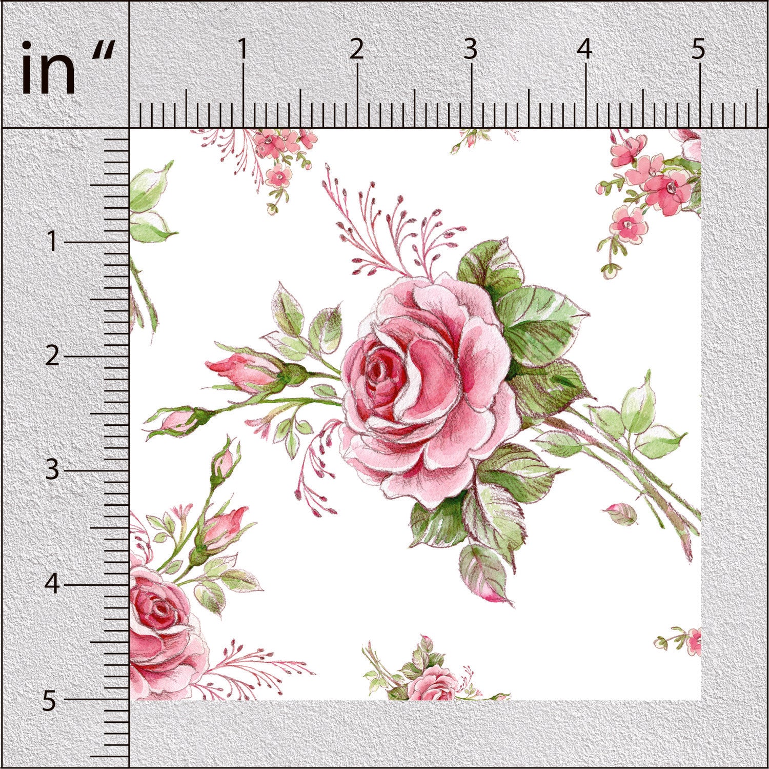 Pink Rose Floral Print