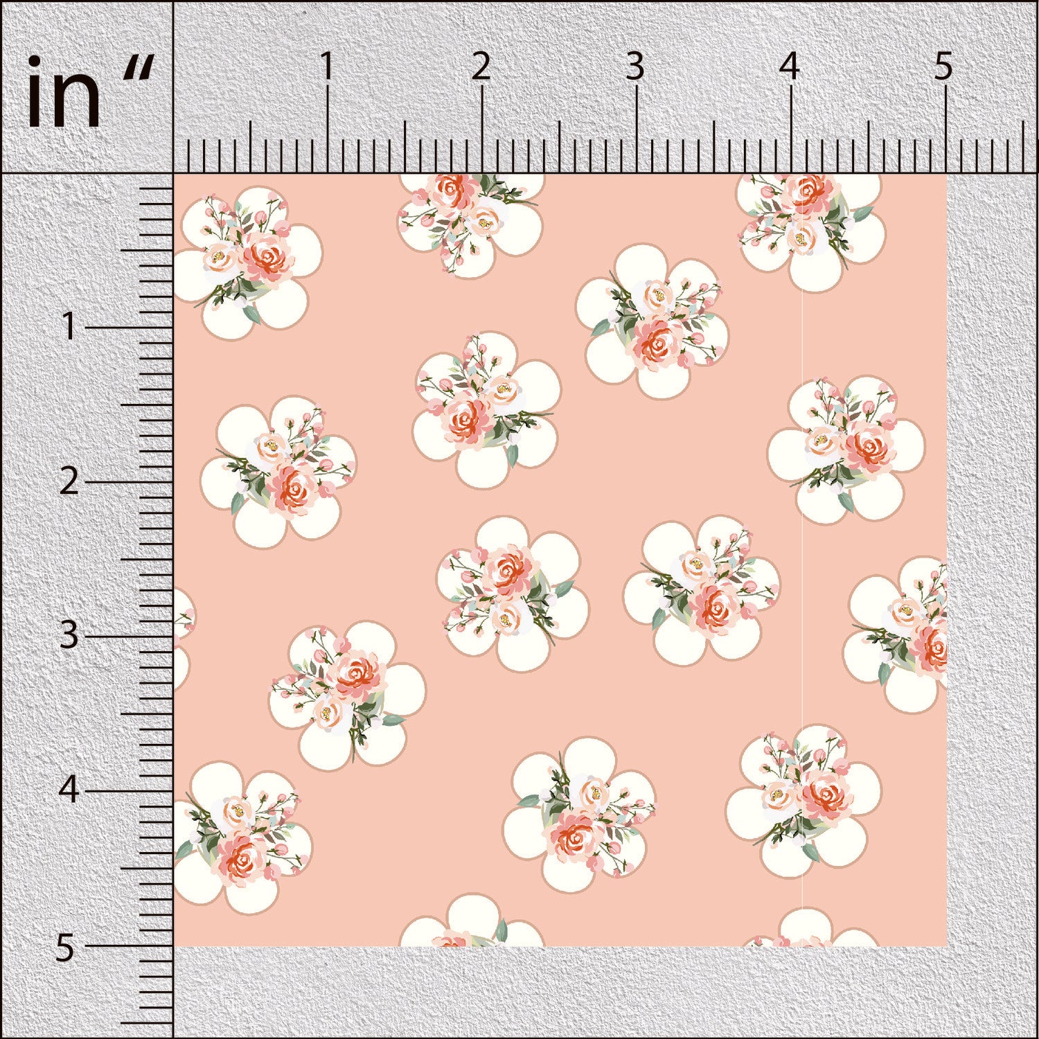 Orange Rose Floral Print