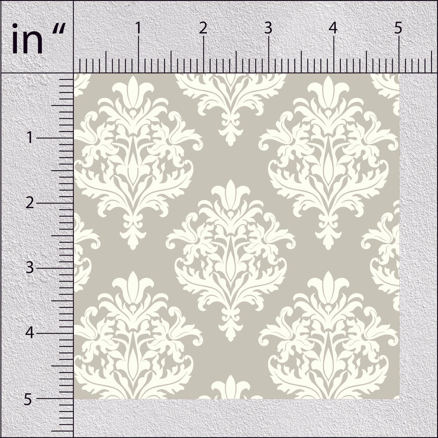 China Ivory Damask Pattern Geometric Print