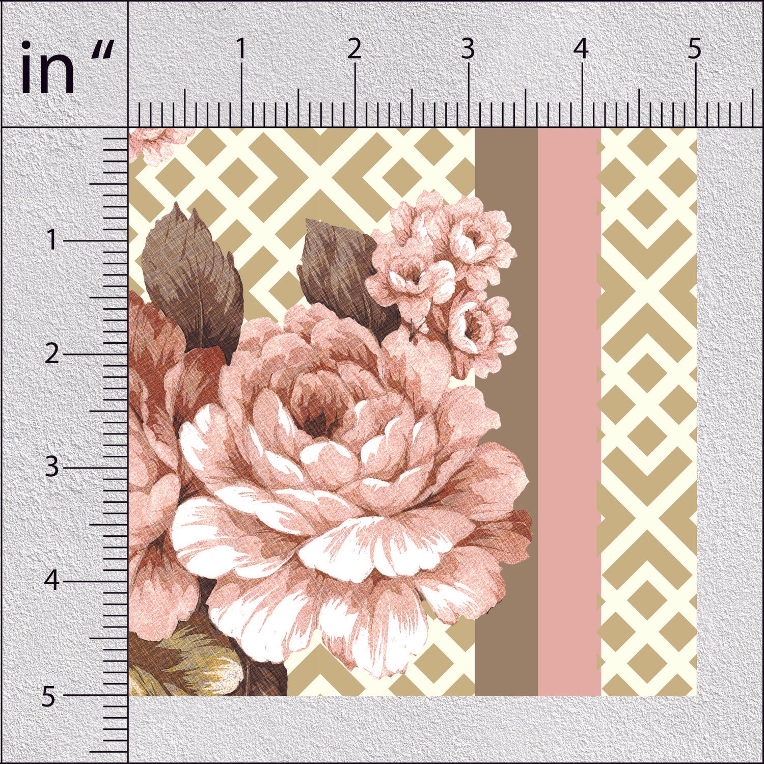 Rosy Brown Vintage Roses Floral Print