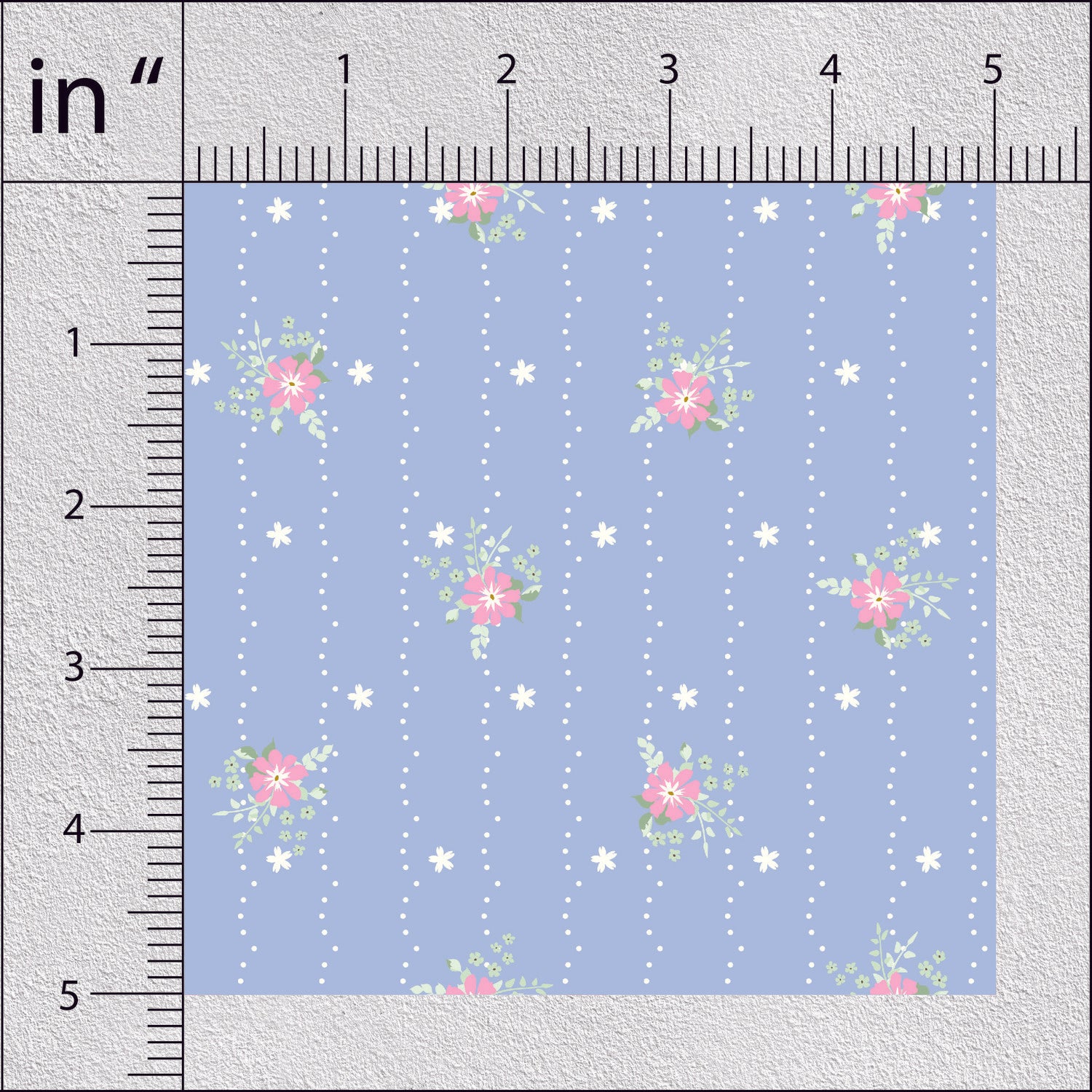 Light Grey Blue Daisies Floral Print