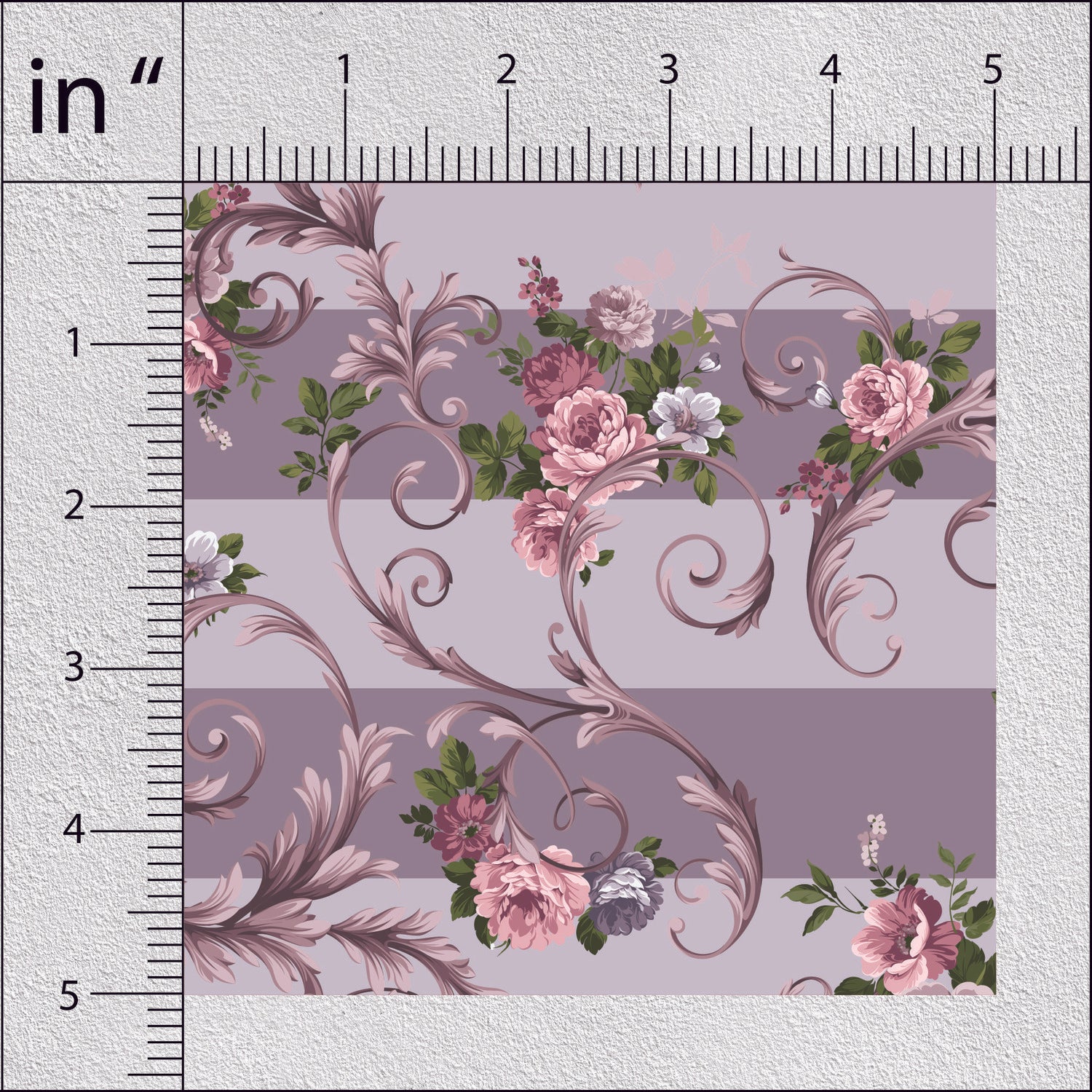 Languid Lavender Vintage Roses Floral Print