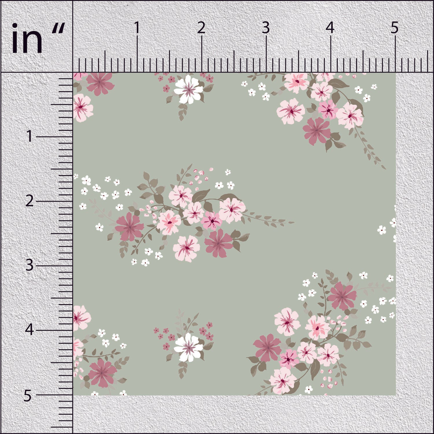 Pixie Green Vintage Floral Print