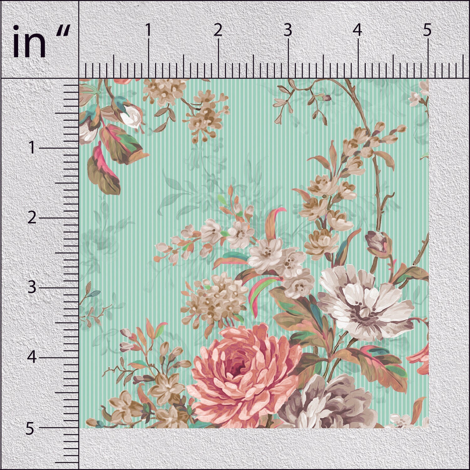 Light Mint Rose Floral Print