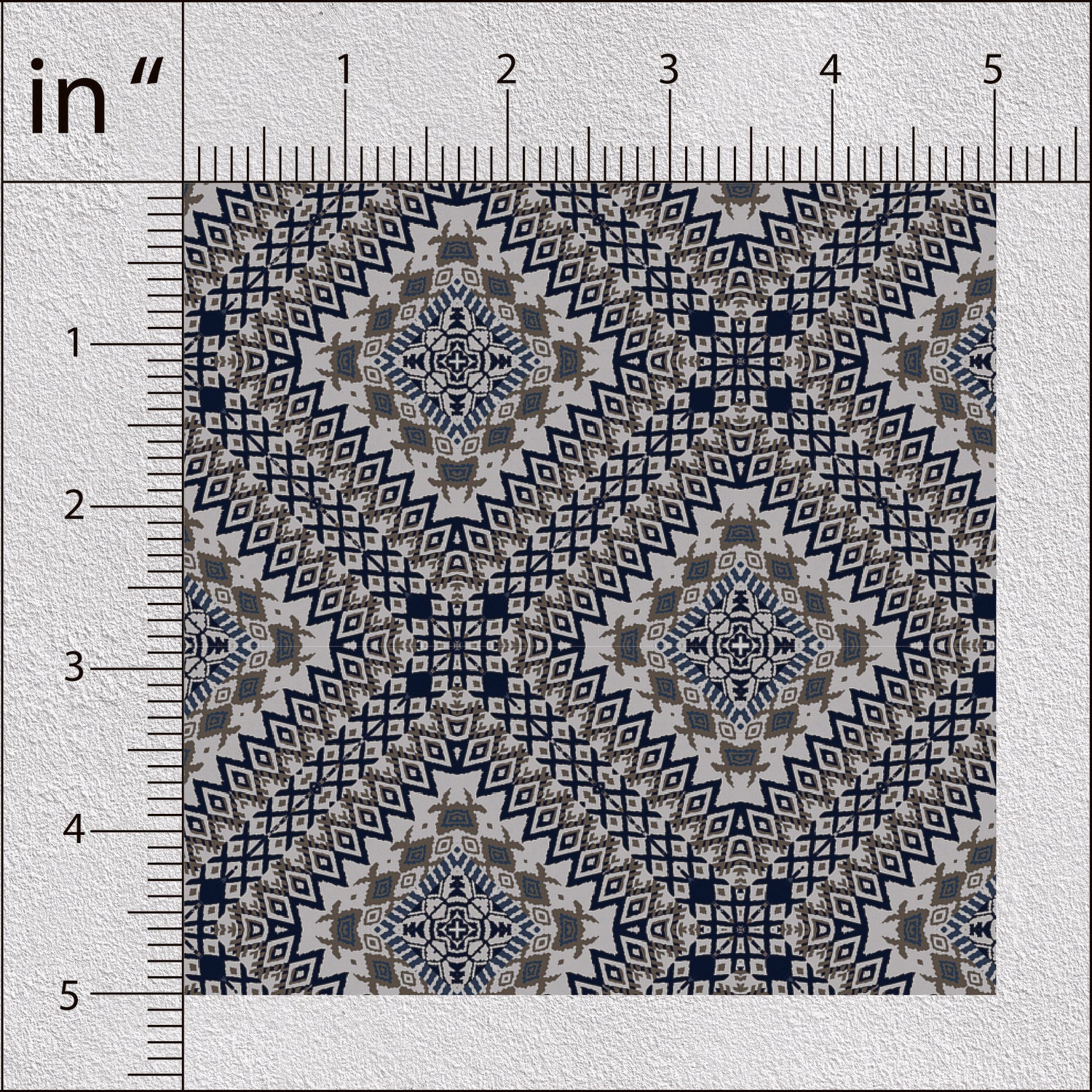 Lunar Green Ajrak Pattern Geometric Print