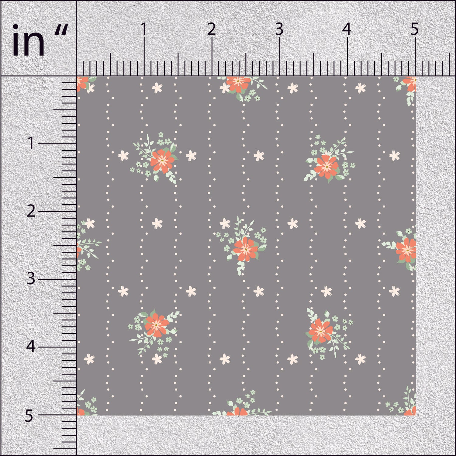 Cadet Grey Daisies Floral Print