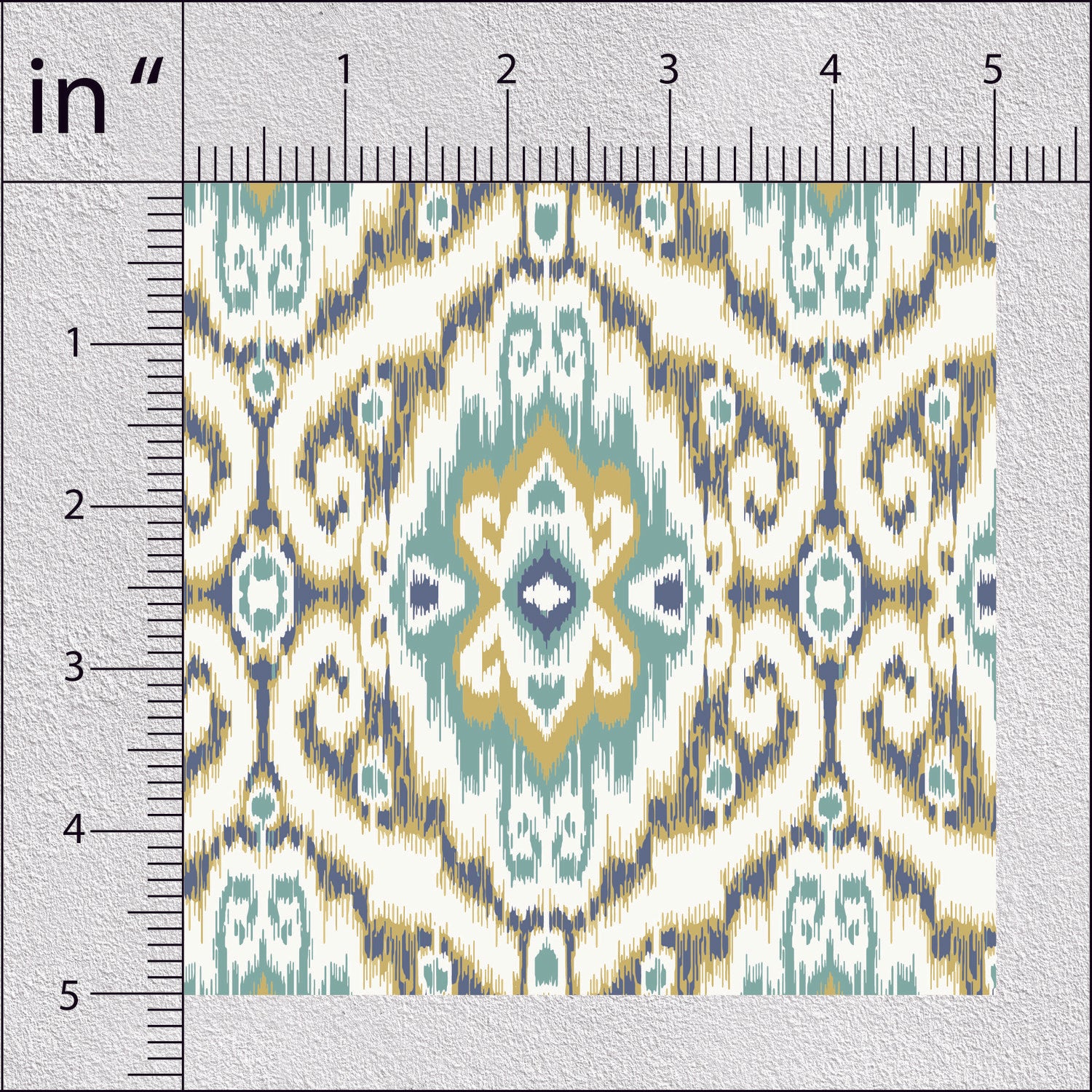 Turquoise Green Ikat Pattern Geometric Print