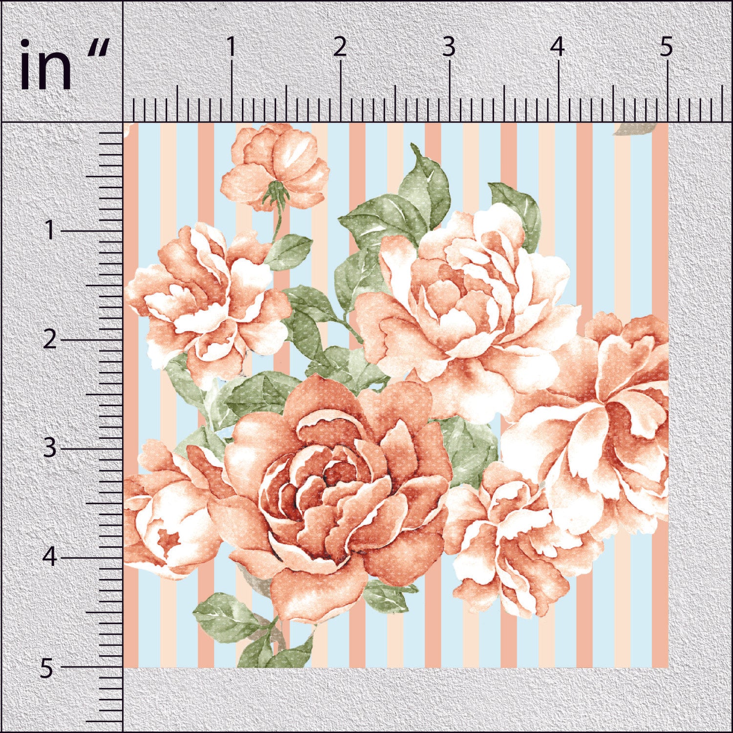 Deep Peach Vintage Roses Floral Print