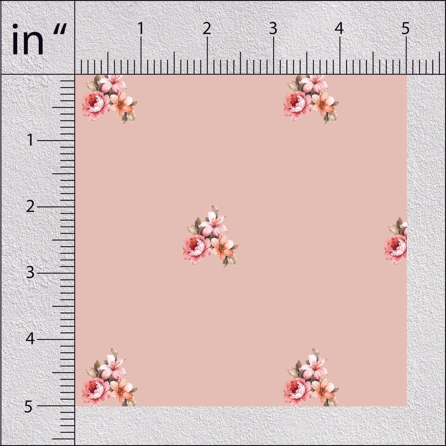 Oyster Pink Vintage Floral Print