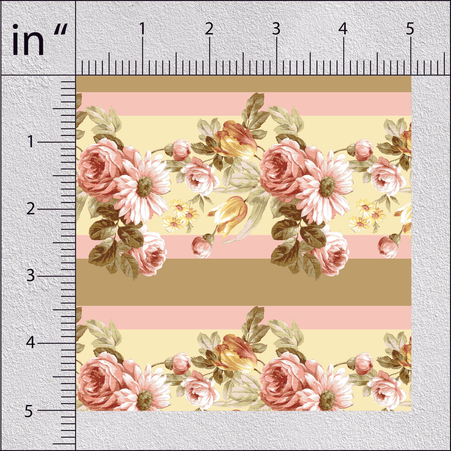 Soft Amber Vintage Roses Floral Print
