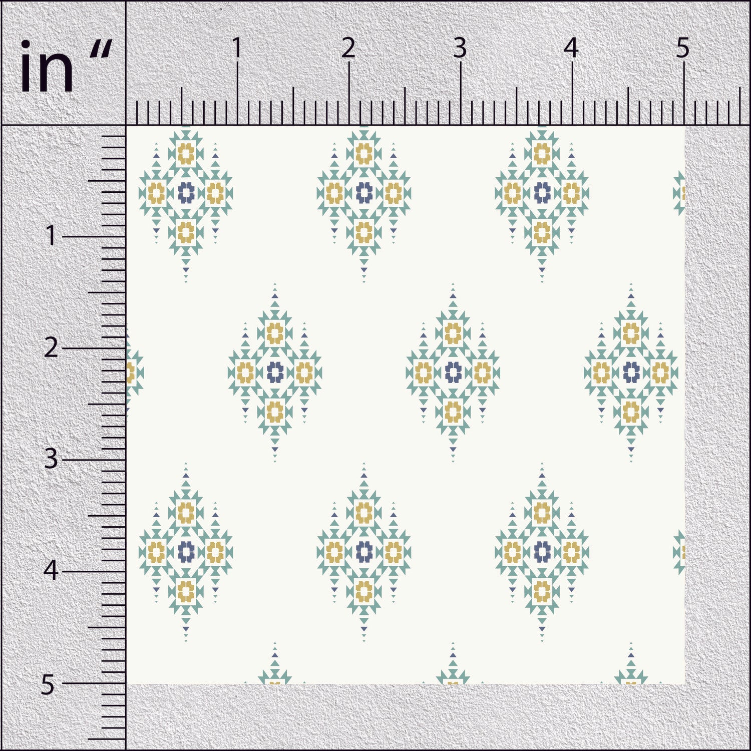 Pearl Aqua Ikat Pattern Geometric Print