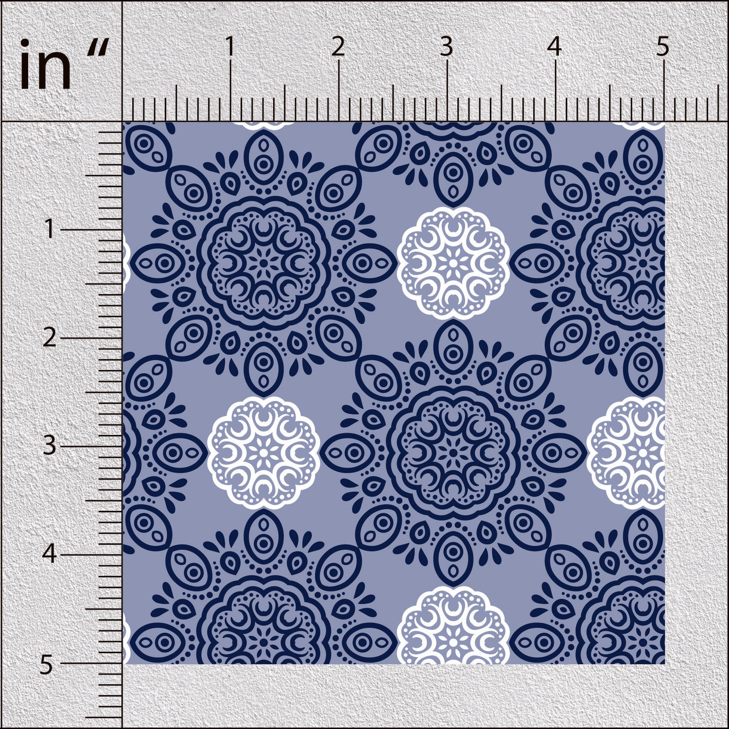 Jordy Blue Damask Pattern Geometric Print