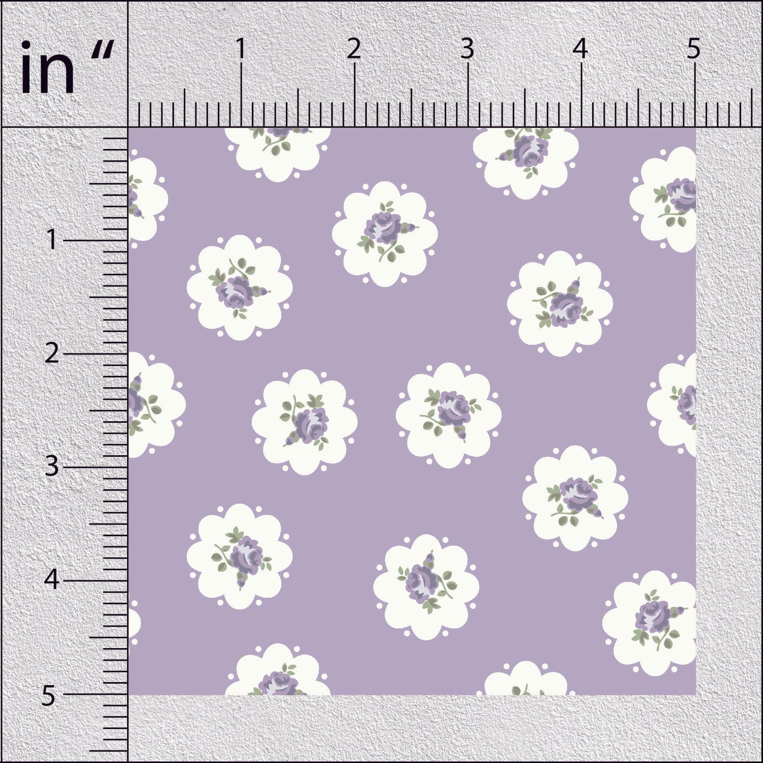 Pale Violet Rose Buds Floral Print