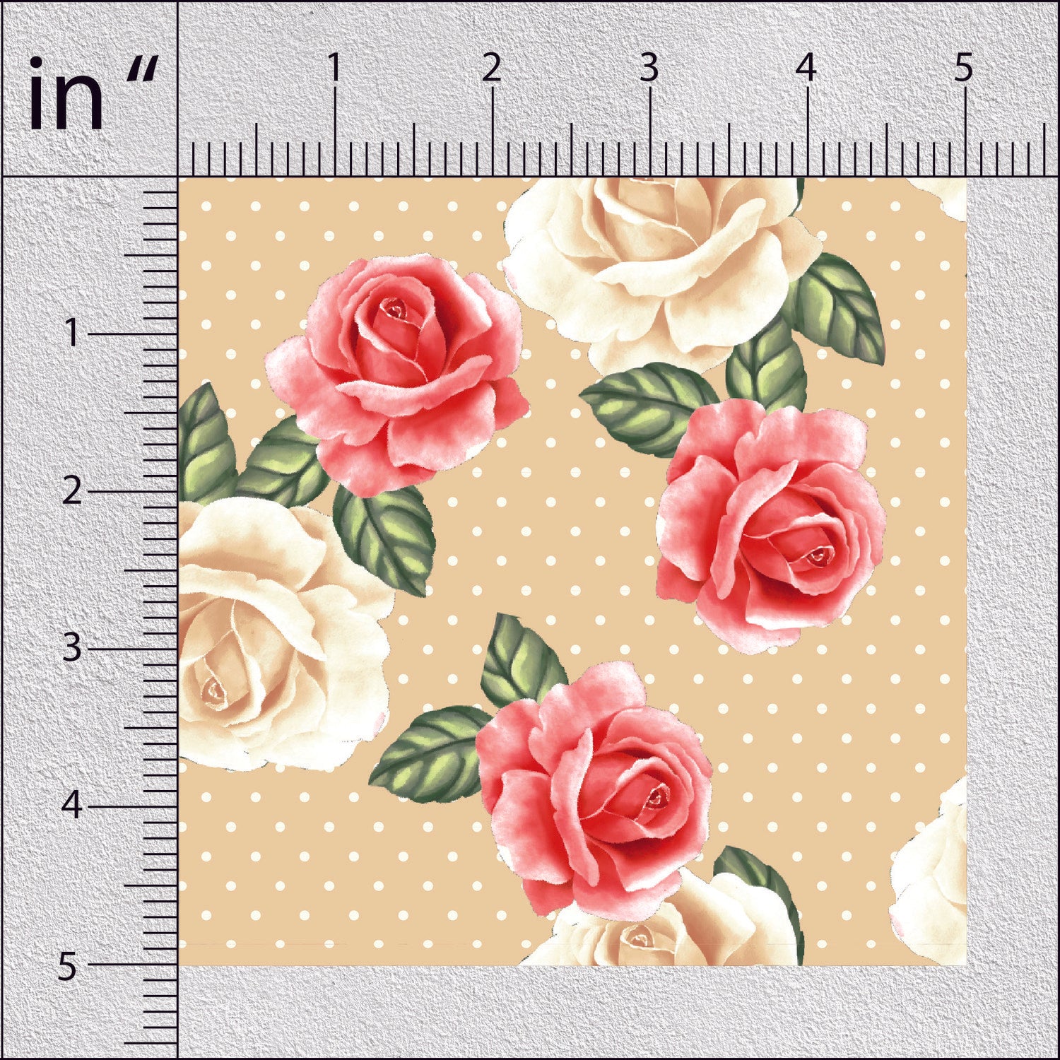 Peach Ruby Red Peonies Floral Print