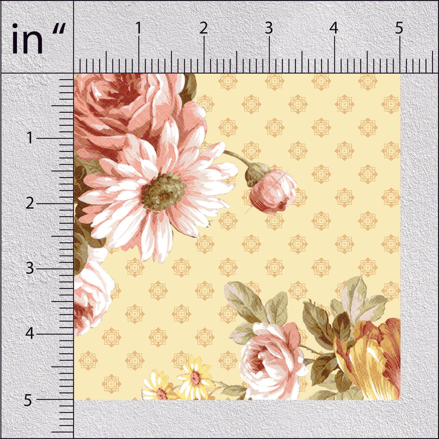 Soft Peach Vintage Roses Floral Print
