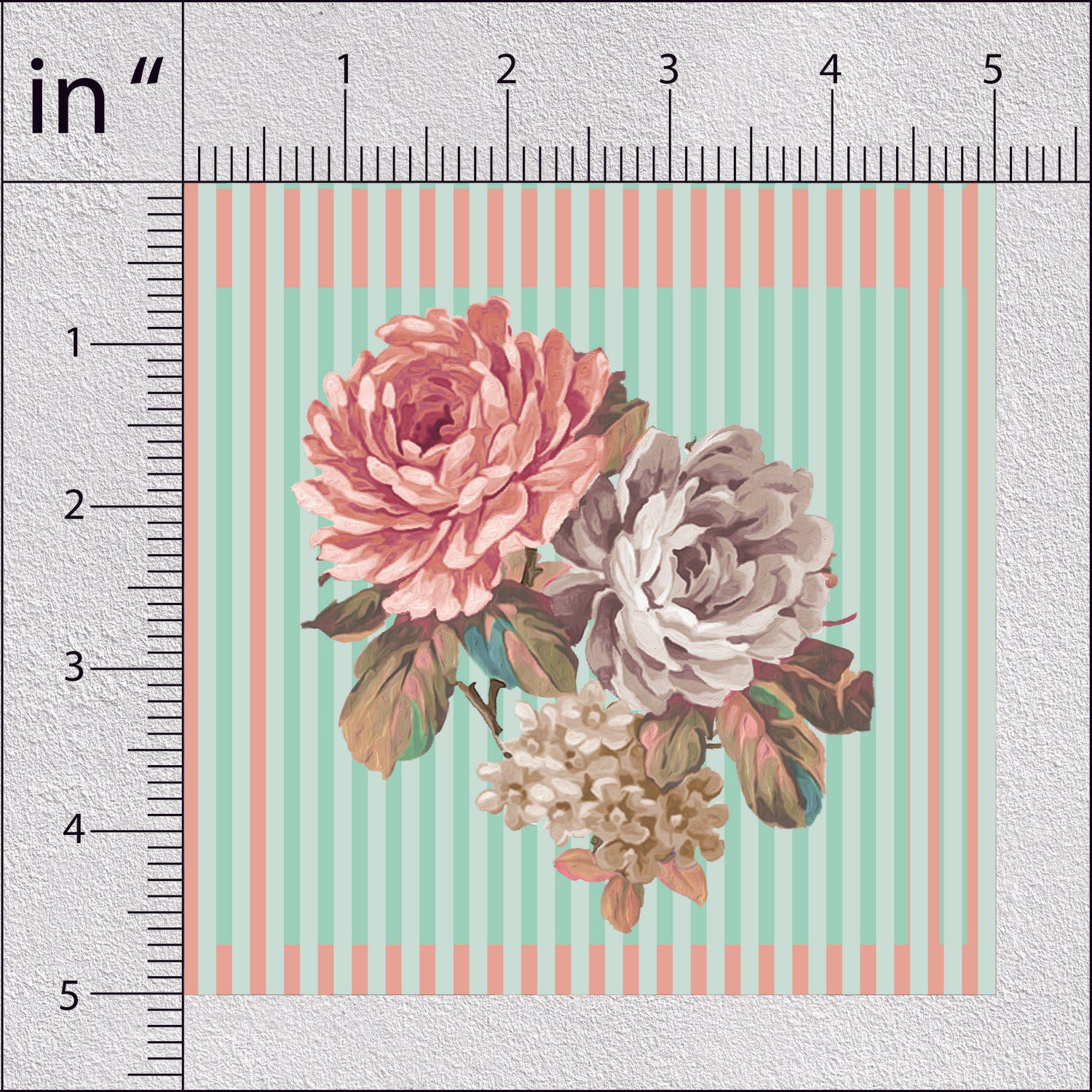 Reddish Grey Vintage Roses Floral Print