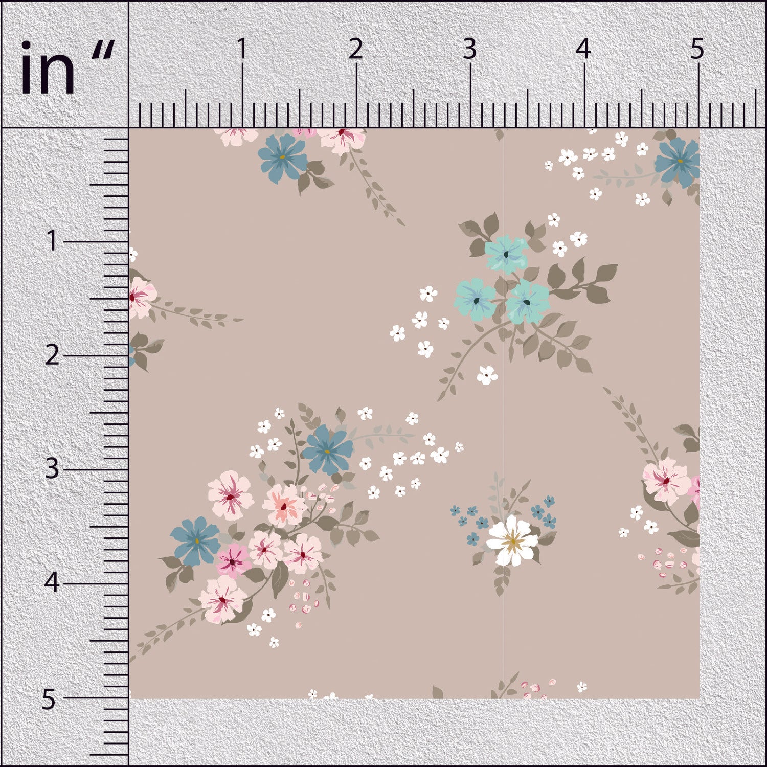 Pastel Grey Vintage Floral Print